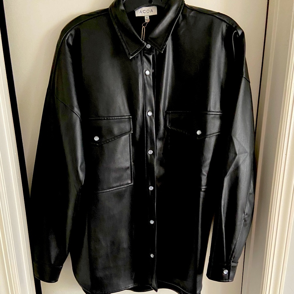 Bronx Faux Leather Shacket